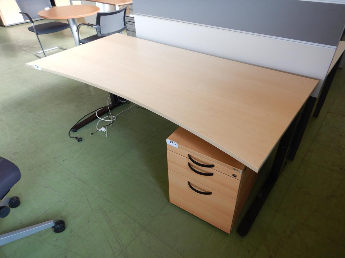 NEUDÖRFLER Schreibtisch geschwungen ca. 180x 90 cm ( 80 cm )